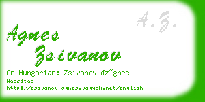 agnes zsivanov business card